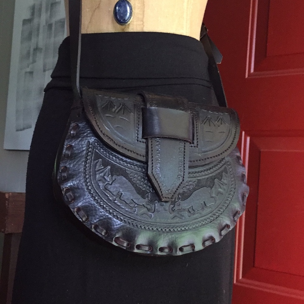 Tooled Leather Purse/Handbag